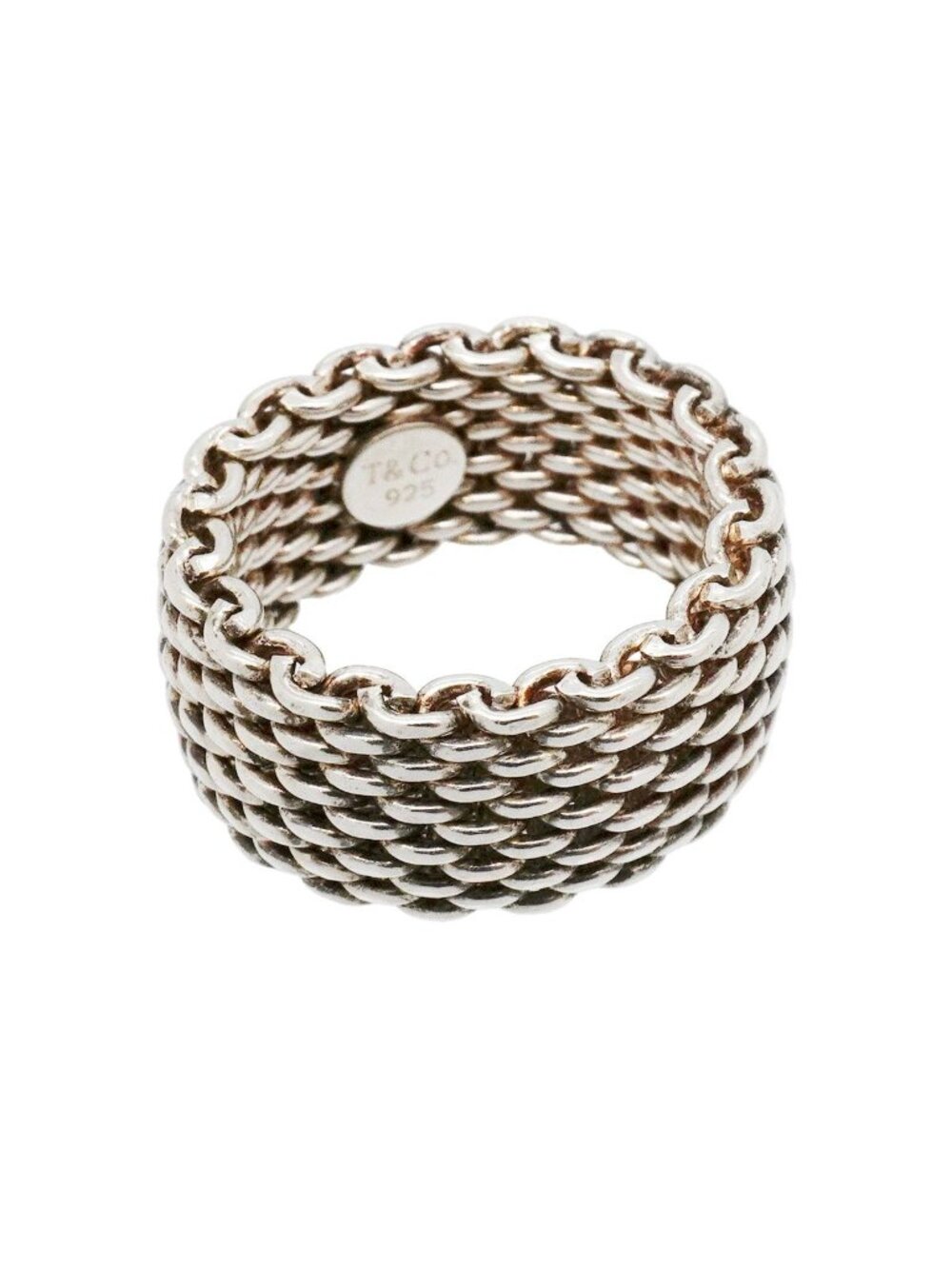 Tiffany & Co Ring Somerset Mesh 925 Sterling Silver